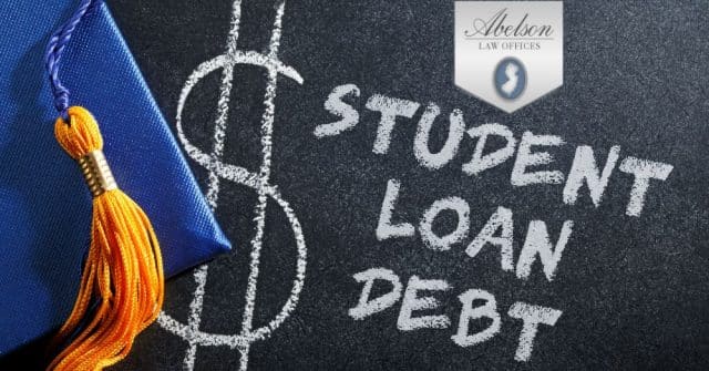 student loan debt blue cap